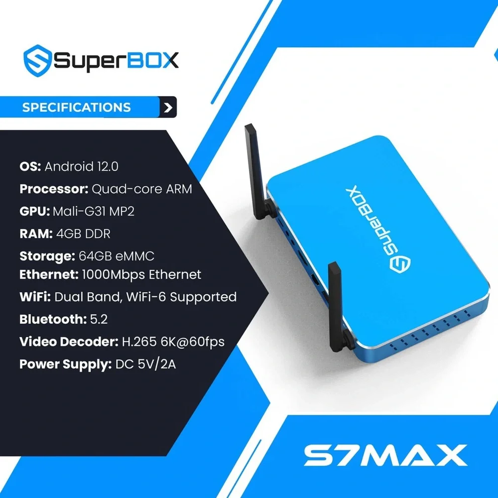Low price until 7/1! 2026 NEW & IMPROVED S7 MAX Blue Streaming Device.